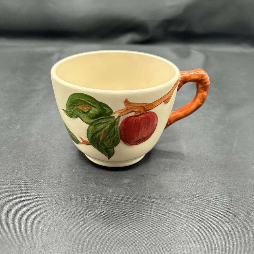 Franciscan Apple Tea Cup 3" Tall Hand Painted Ceramic USA Vintage Coffee Mug
